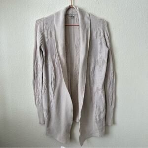 Urban Outfitters UO Ecote tan cream textured knit open cardigan shawl collar